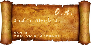 Orsós Alfréd névjegykártya