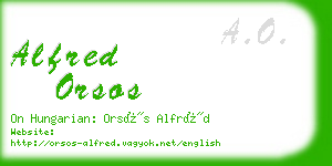 alfred orsos business card