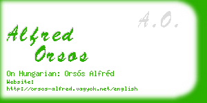 alfred orsos business card